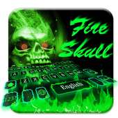 Green Fire Skull Keyboard