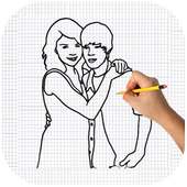 How To Draw Justin And Selena | Fans