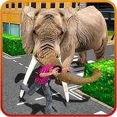 3D wilder Elefant - City Rampage
