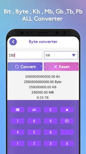 KB to MB MB to GB or GB to KB : All Byte Converter screenshot 3