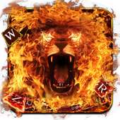 Red Fire Lion Roar Keyboard Theme