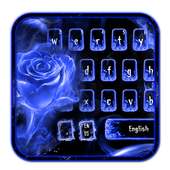 Blue Fire Rose Keyboard Theme