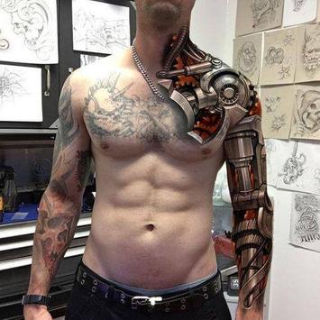 rip skin biomechanical 3d tattoo ideas on men chest  Flickr