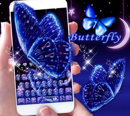 Blue Glitter Butterfly Keyboard Theme APK Download 2023 - Free - 9Apps