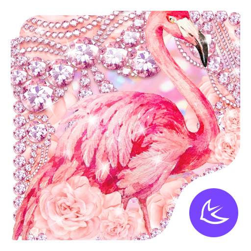 Pink Diamond Flamingo APUS Launcher theme