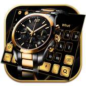 Luxury Black Gold Watch Keyboard Theme