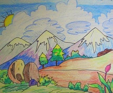 Captivating Mountain Landscape Drawing