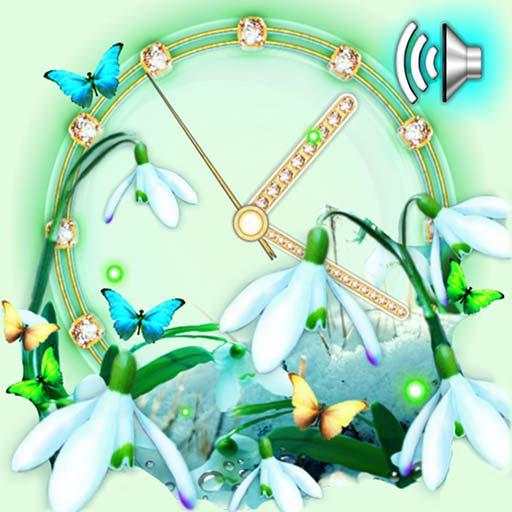 Snowdrops Spring Clock Live Wallpaper