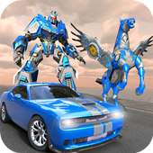 Polisi AS Robot Mobil Flying Horse Simulator Game