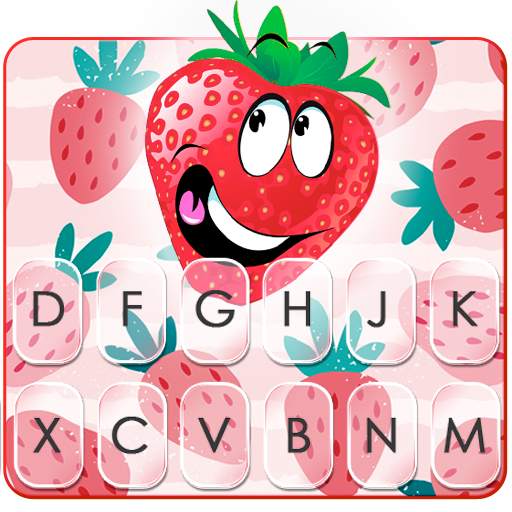 Funny Face Strawberry Keyboard Theme
