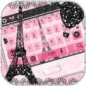 Розовая розовая клавиатура Эйфелевой башни on 9Apps
