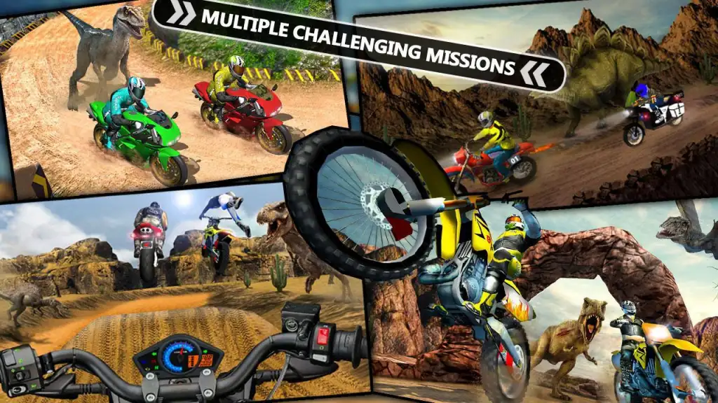 Offroad Dino Escape Heavy Bike Racing Game - Android Gameplay