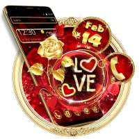 Romantic Diamond Gold Rose Love Theme on 9Apps