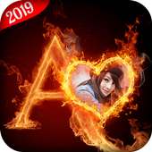Fire Text Photo Frame 2019 on 9Apps