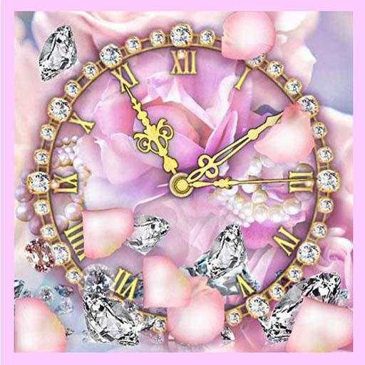 Diamonds Love Clock Live Wallpaper
