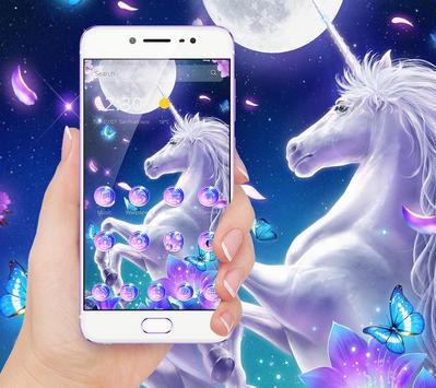Fancy Violet Glitter Unicorn Theme скриншот 1