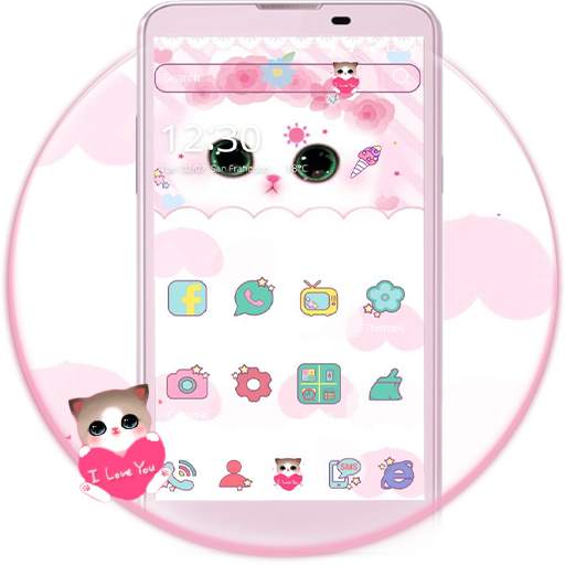 Cute Kitty theme – pink rose kitty