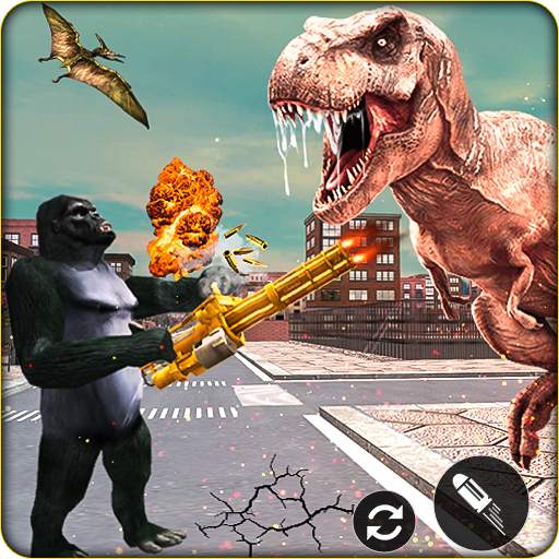 Angry Gorilla Fighting Dinosaur Destruction 2019