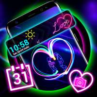 Neon Heart Launcher Theme