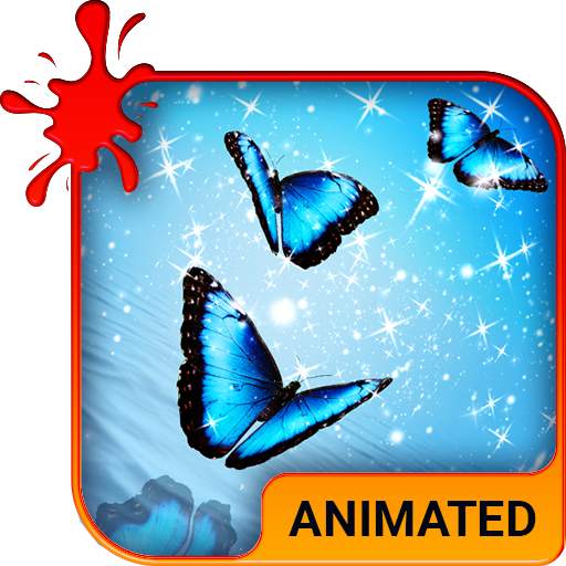 Blue Butterflies Custom Keyboard + Live Wallpaper
