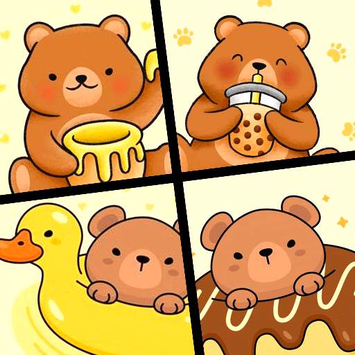 Cute Bear Cartoon Wallpaper 🧸