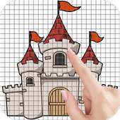 Fantasy Castles Color by Number - Pixel Art Game
