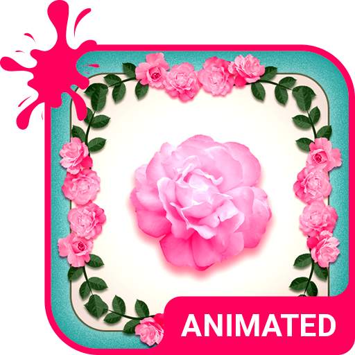 Pink Roses Animated Keyboard   Live Wallpaper