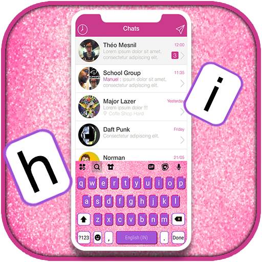 Pink Girly SMS Keyboard Background