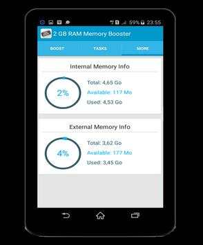 < 2 GB RAM Memory Booster 3 تصوير الشاشة