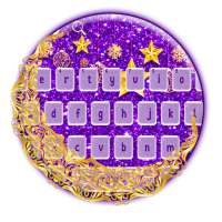 Purple Golden Glitter Moon Keyboard on 9Apps