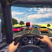 In Truck Driving: Highway Roads and offroad Tracks