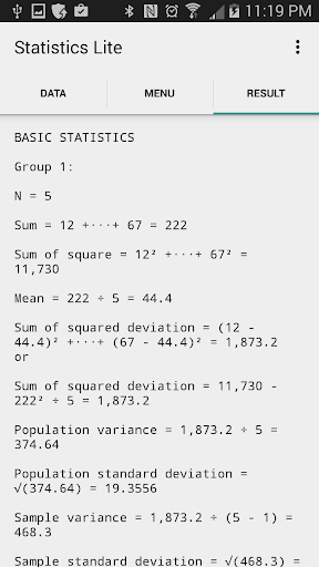 Statistics Study Lite screenshot 3