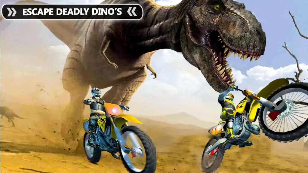 Offroad Dino Escape Heavy Bike Racing Game - Android Gameplay