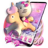 3D pink cute cat theme