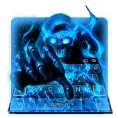 Blue Fire Flame Skull Keyboard Theme on 9Apps
