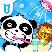 Au bain, bébé panda - Hygiène