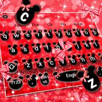 Cute Red Glitter Mice Keyboard Theme